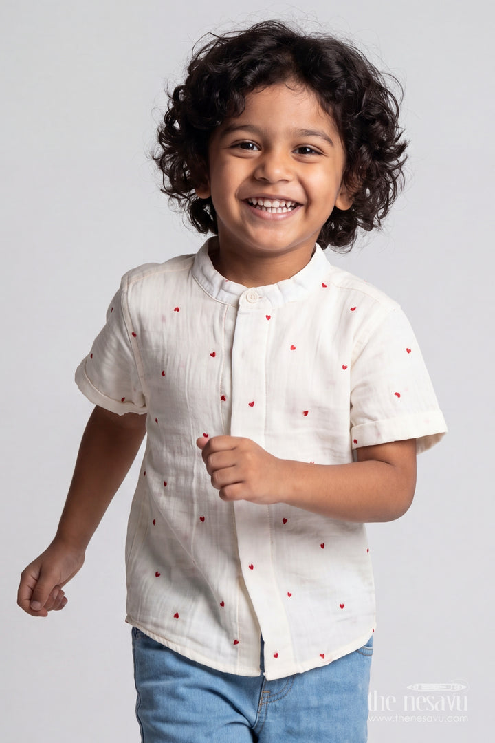 Boys Shirt for Kids in White with an Occasion Ready Finish