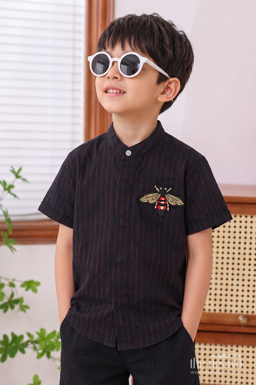 Boys Casual Shirt in Black for Milestone Days