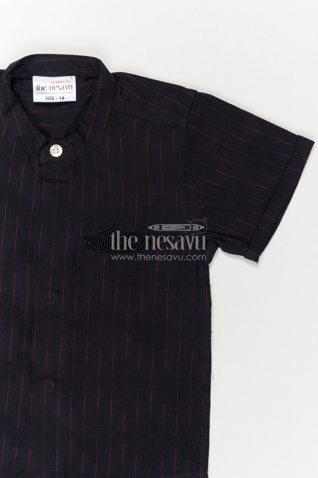 Boys Cotton Shirt in Black with Smart Tailoring
