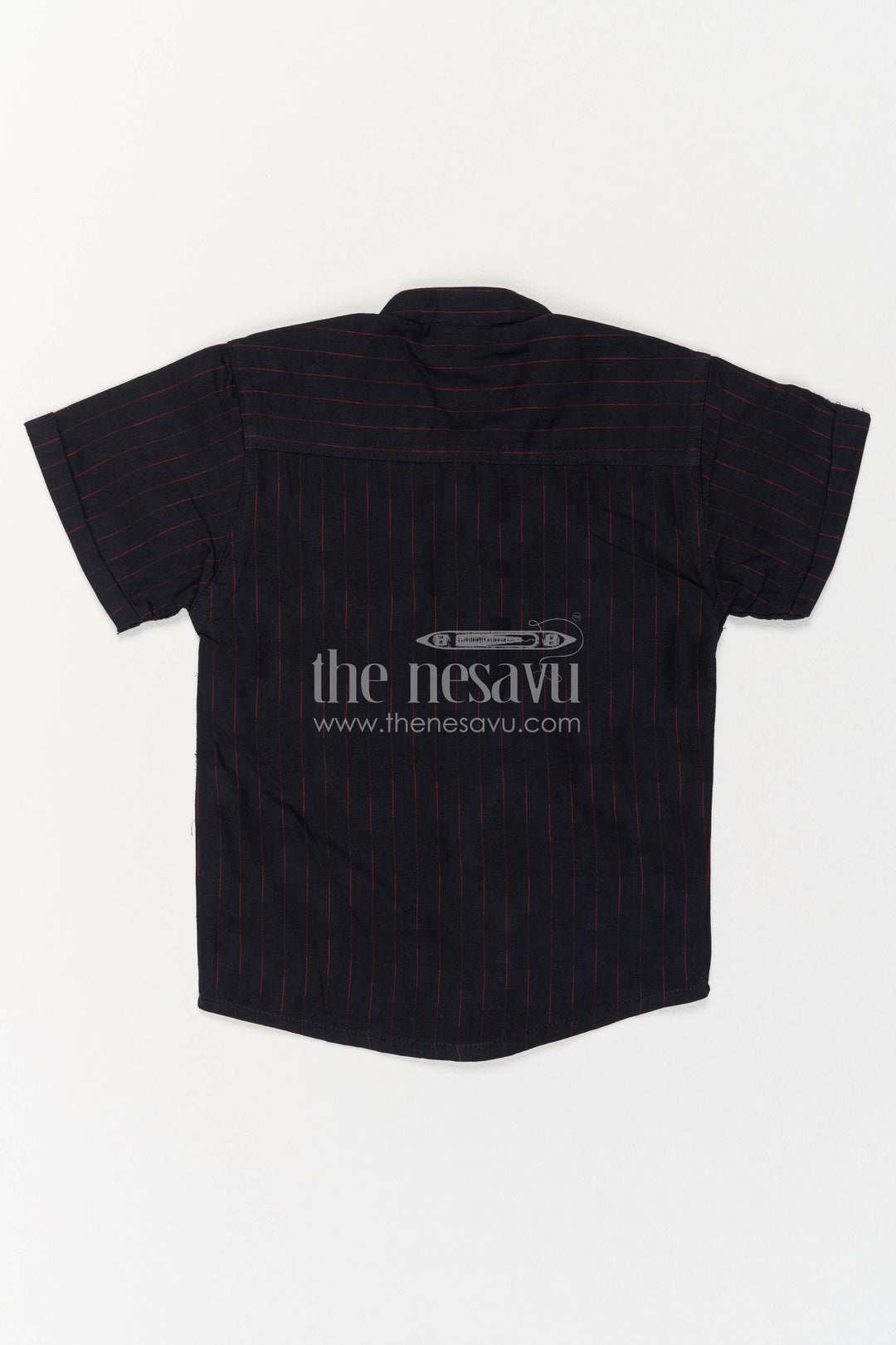 Boys Cotton Shirt in Black with Smart Tailoring