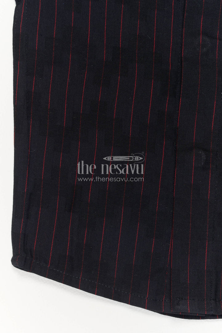 Boys Cotton Shirt in Black with Smart Tailoring