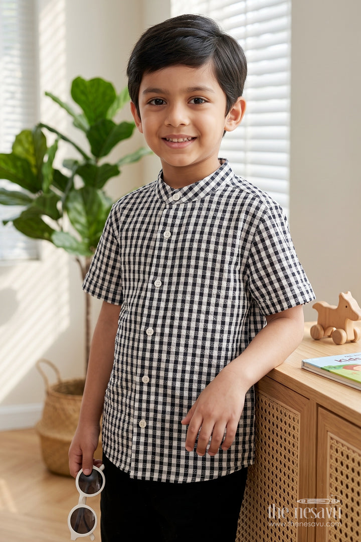 Boys Casual Shirt in Black for Celebrations and Photos