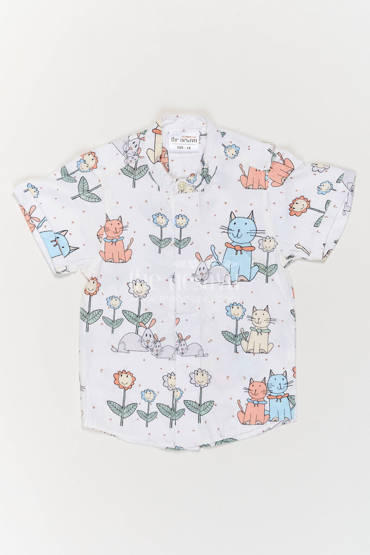 Boys Cotton Shirt with Digital Print for Family Functions