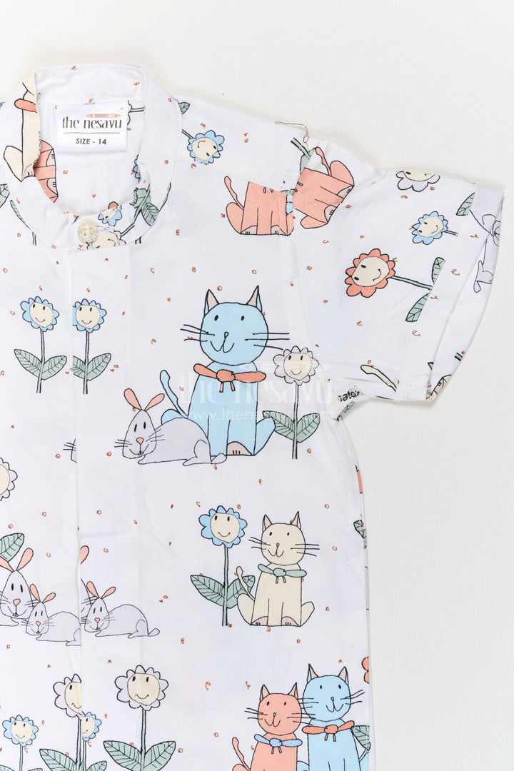 Boys Cotton Shirt with Digital Print for Family Functions