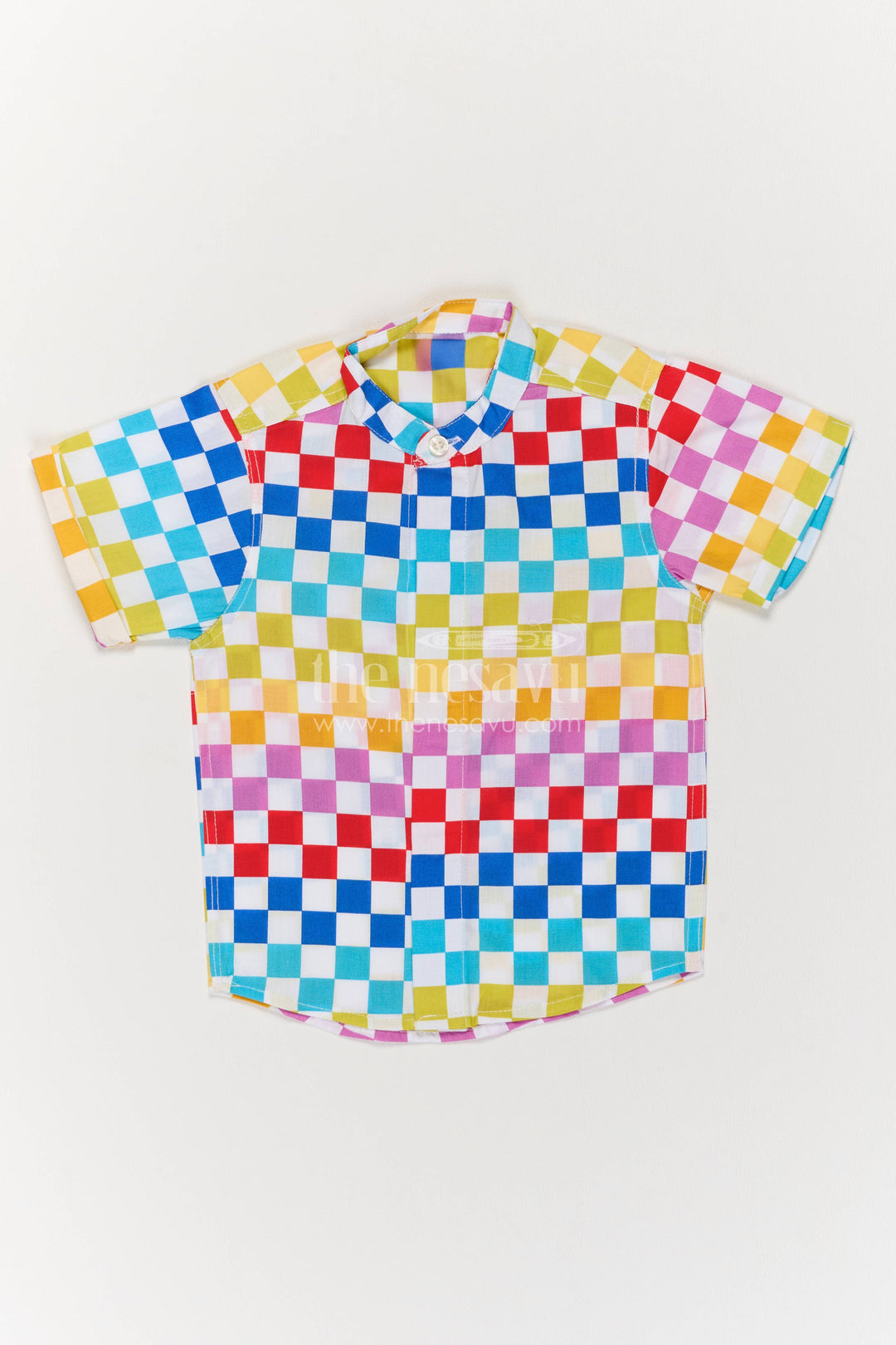 Boys Cotton Shirt in Multicolor with Smart Tailoring