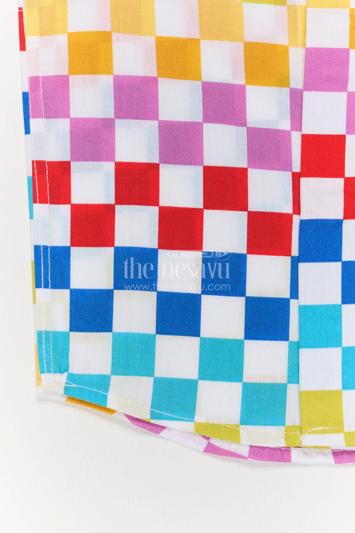 Boys Cotton Shirt in Multicolor with Smart Tailoring