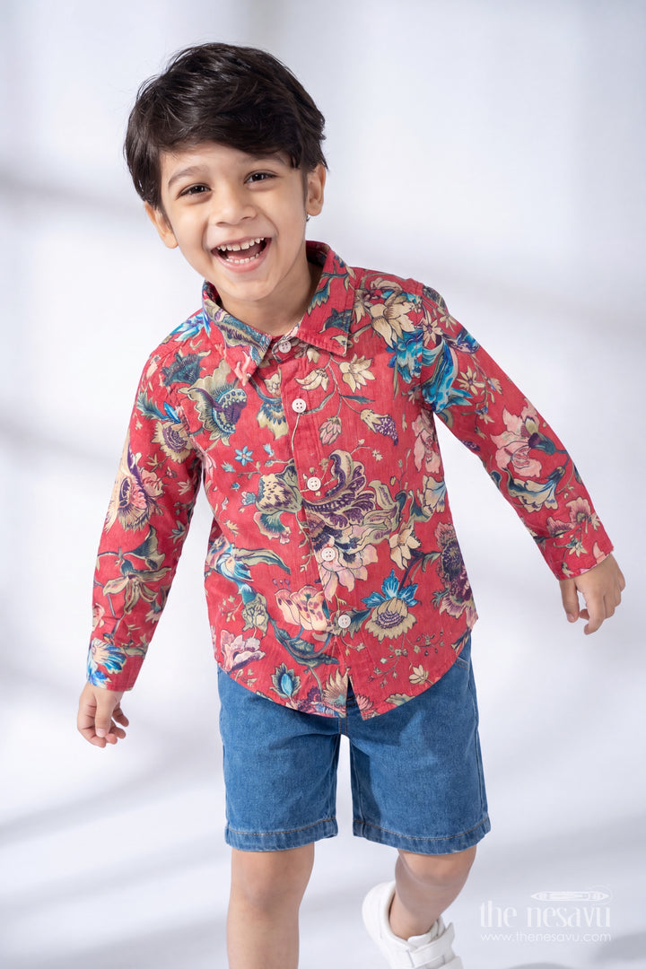 Boys Shirt for Kids in Red for Traditional Events