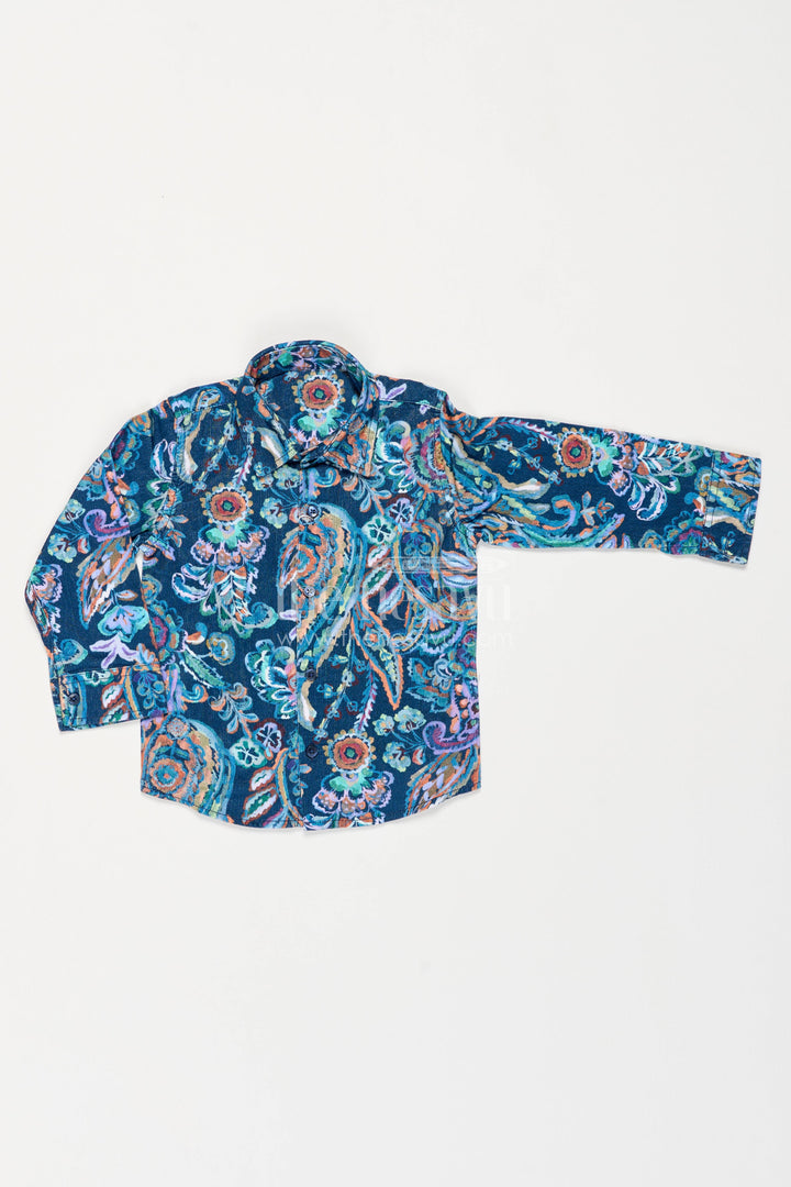 Boys Casual Shirt in Blue for Joyful Occasions