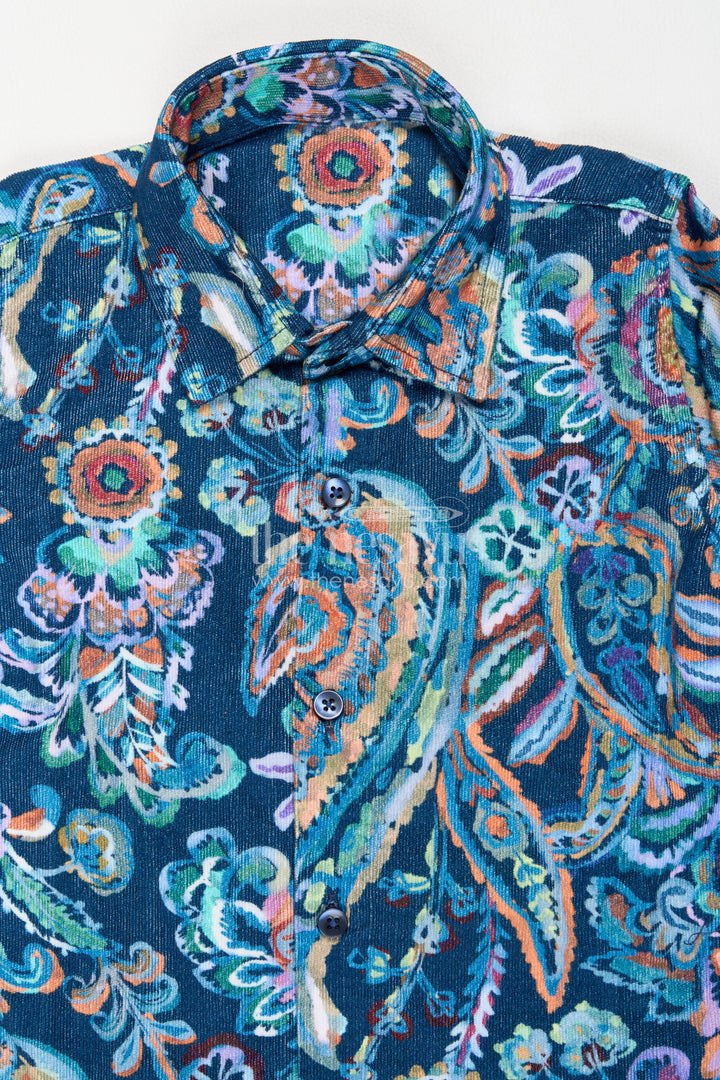Boys Casual Shirt in Blue for Joyful Occasions