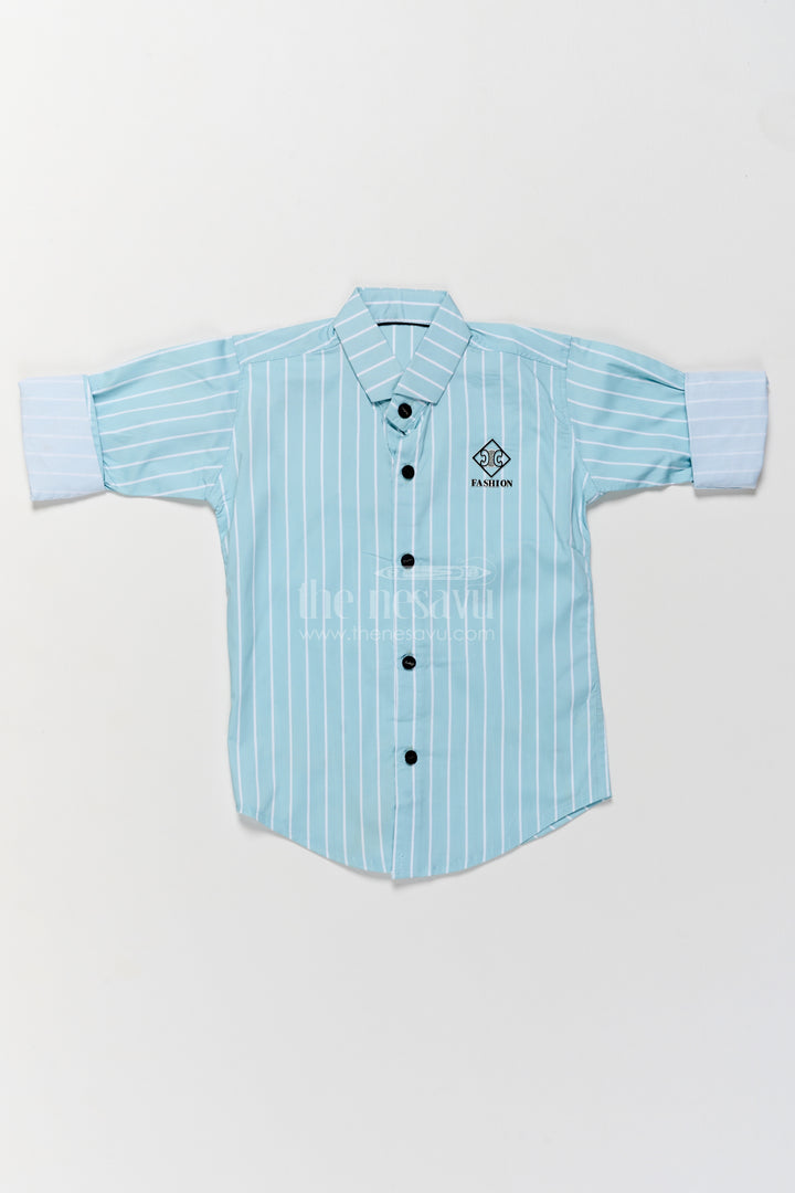 Boys Cotton Shirt in Blue with Smart Tailoring