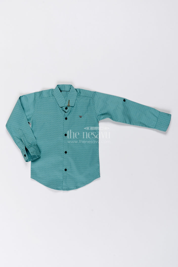 Boys Cotton Shirt in Turquoise for Portrait Days
