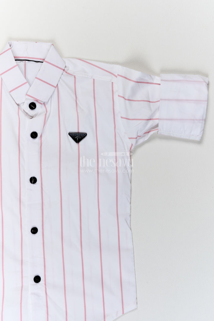 Boys Casual Shirt in Off White for Celebrations and Photos