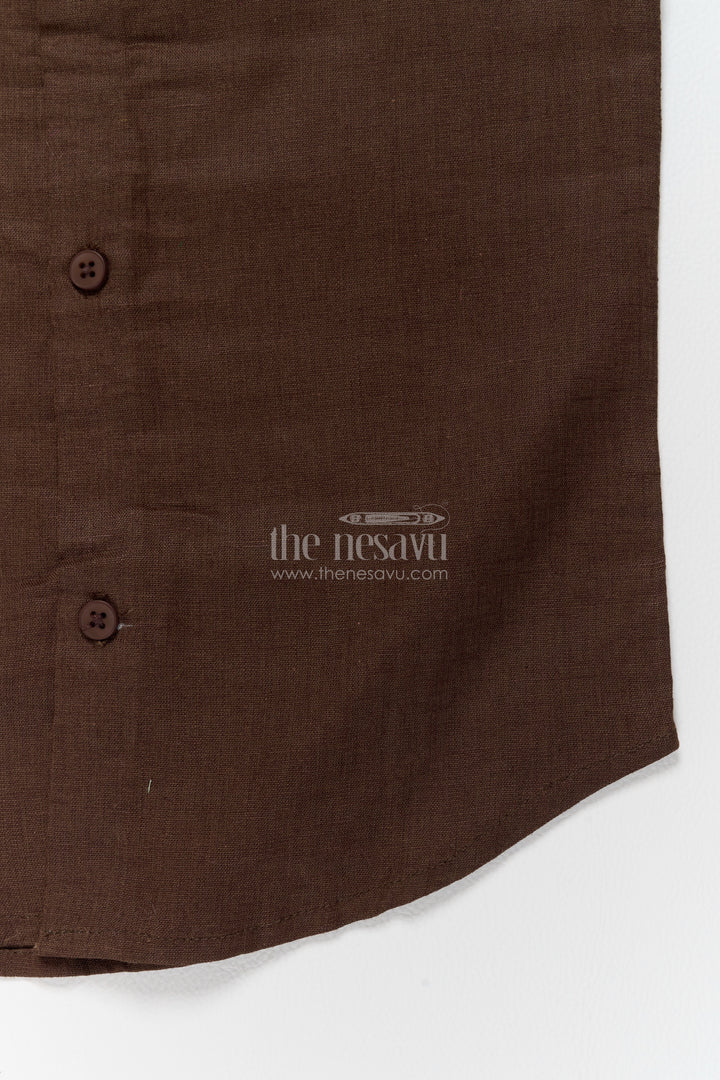 Boys Casual Shirt in Brown for Celebrations and Photos