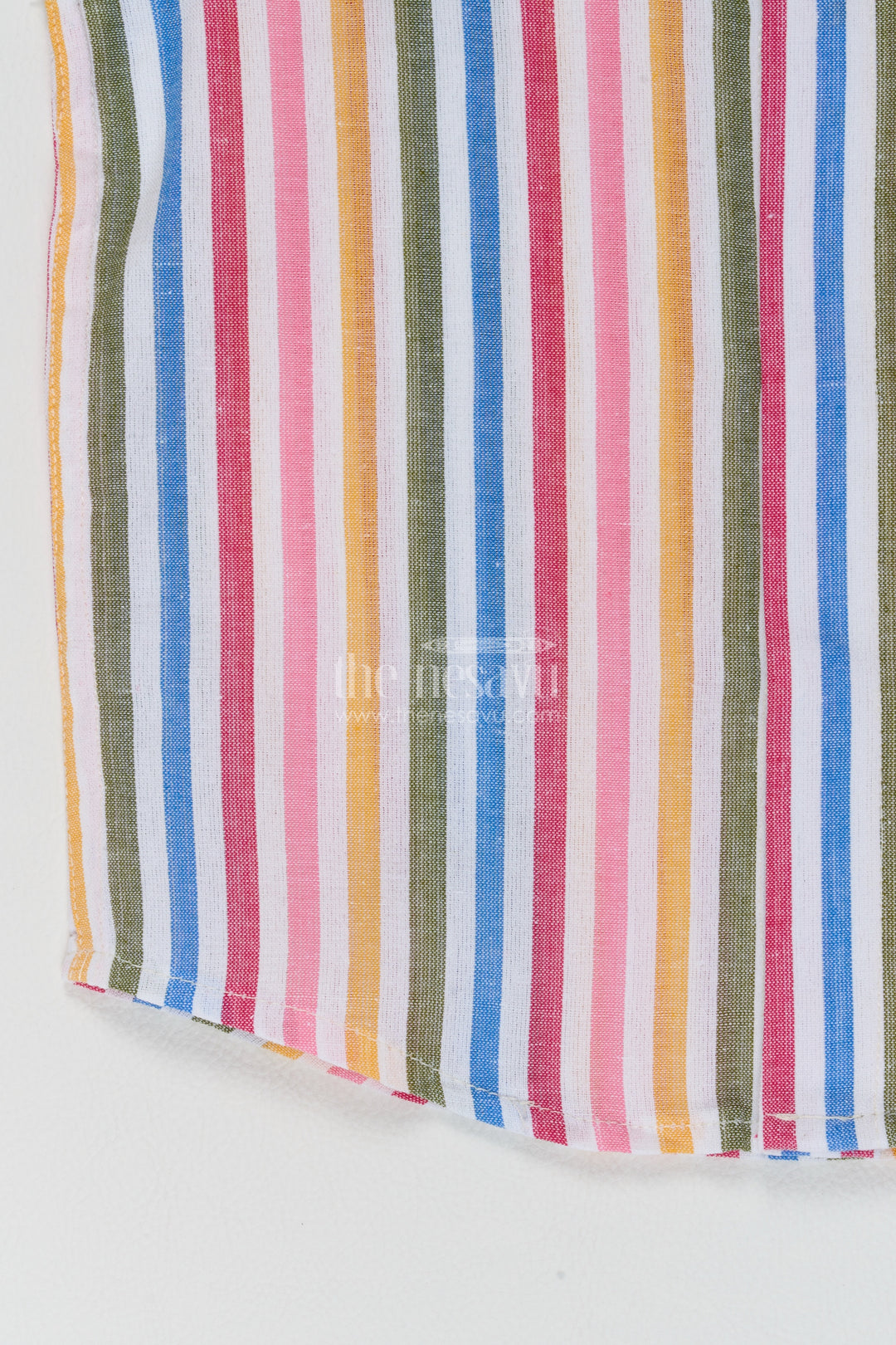 Boys Multicolour Cotton Bright Vertical Stripes Shirt