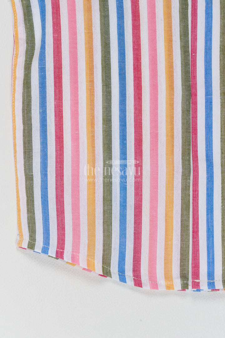 Boys Multicolour Cotton Bright Vertical Stripes Shirt