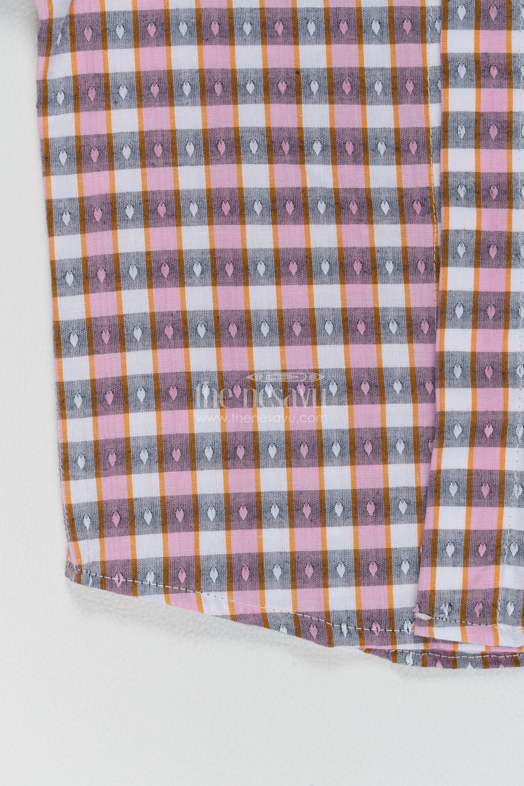 Boys Cotton Shirt in Multicolour with Tiny Motif Checks