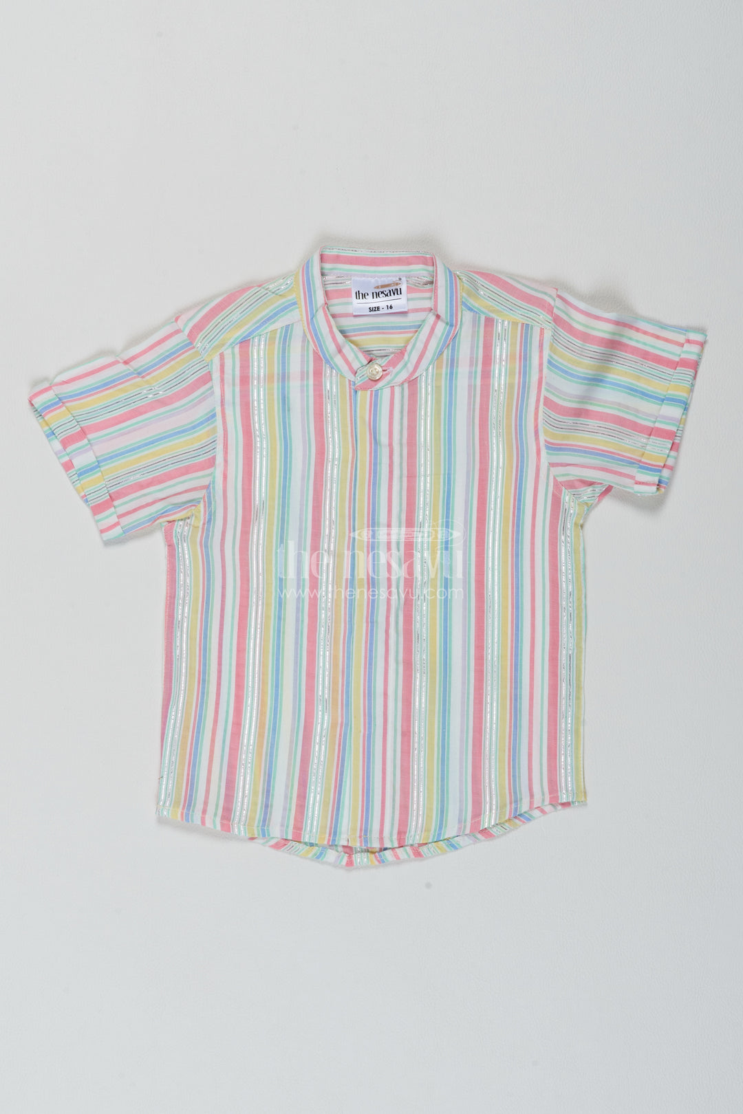 Boys Pastel Multicolour Cotton Muted Vertical Stripes Shirt