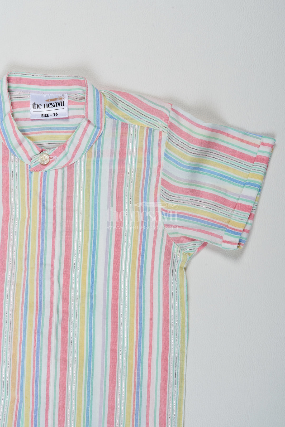 Boys Pastel Multicolour Cotton Muted Vertical Stripes Shirt