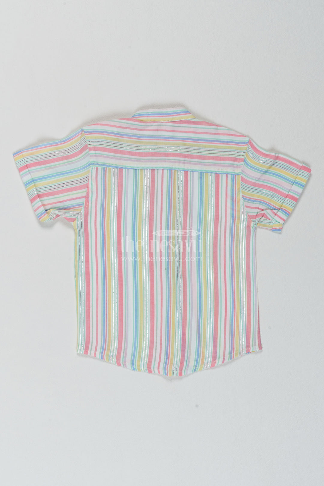 Boys Pastel Multicolour Cotton Muted Vertical Stripes Shirt