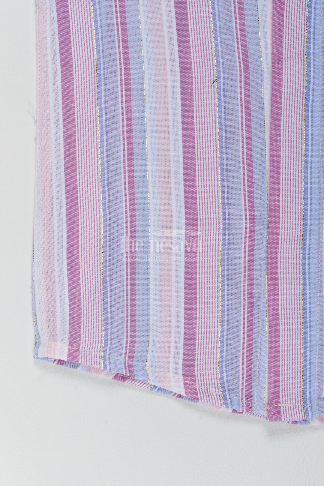 Boys Grey Cotton Mixed Width Stripes Shirt
