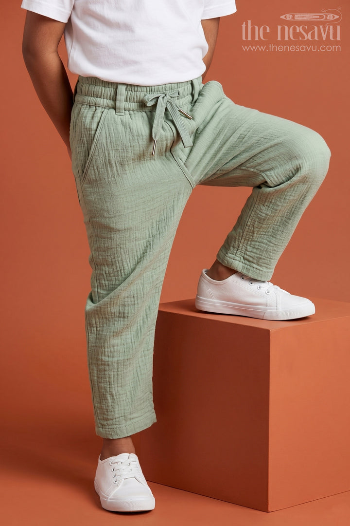 Boys Muslin Cotton Pants for Relaxed Play and Everyday Comfort