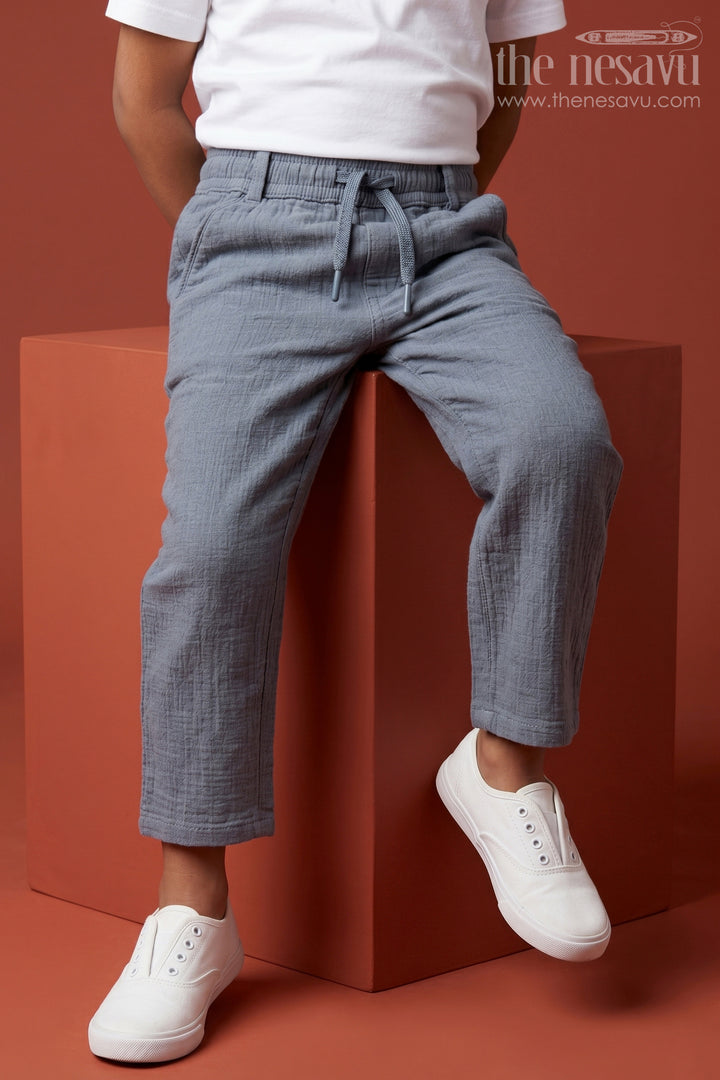 Boys Lightweight Muslin Cotton Pants for School Days and Casual Wear