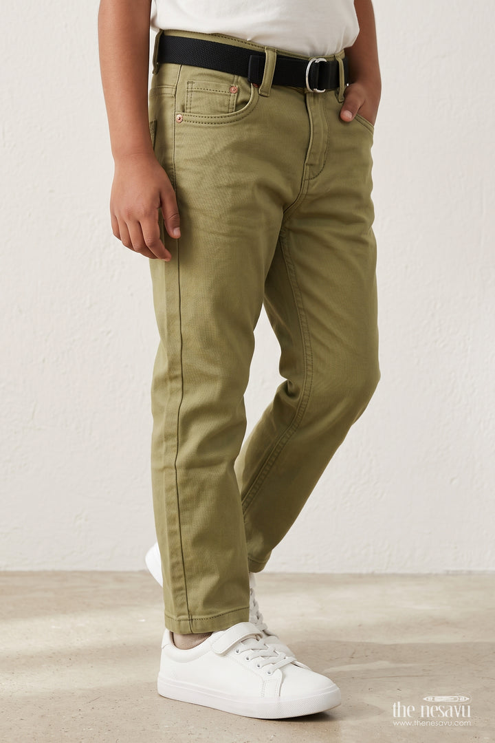 Boys Belted Cotton Pants for Parties Family Outings and Smart Casual Wear