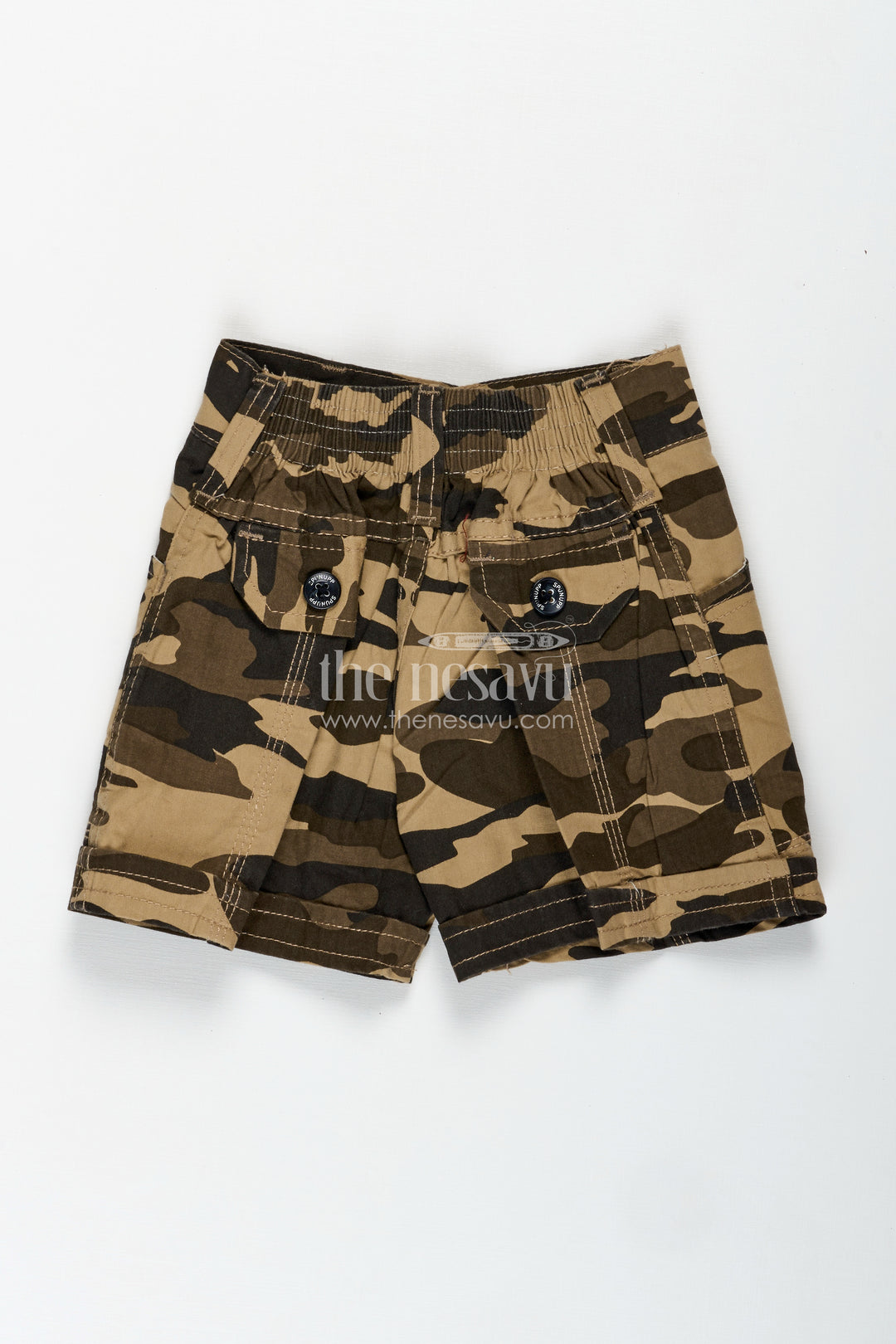 Boys Cotton Camouflage Shorts with Stitch Details in Cotton Shorts Frock Style