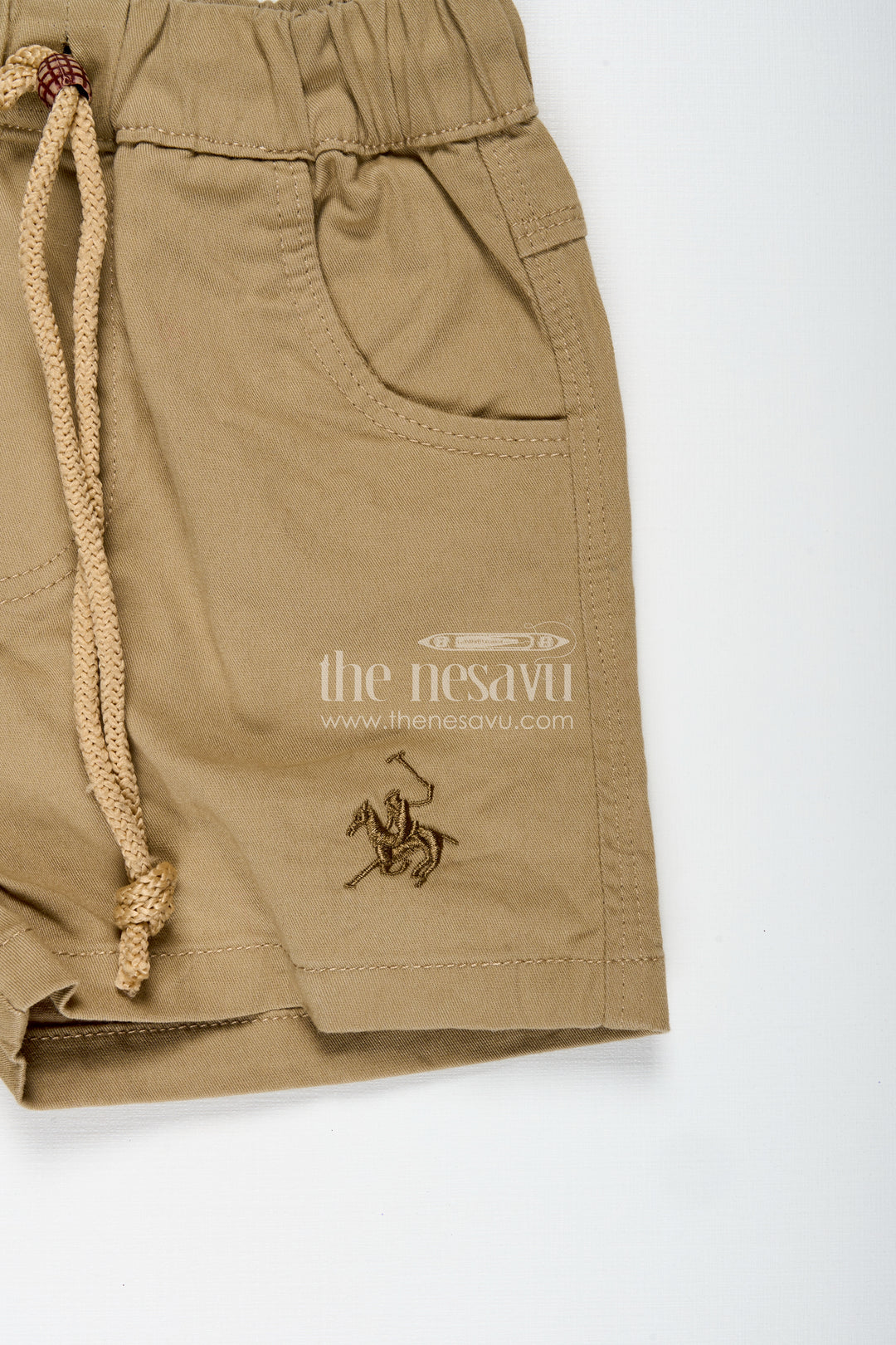 Boys Olive Green Cotton Shorts with Embroidery and Front Pockets in Best Printed Shorts Style