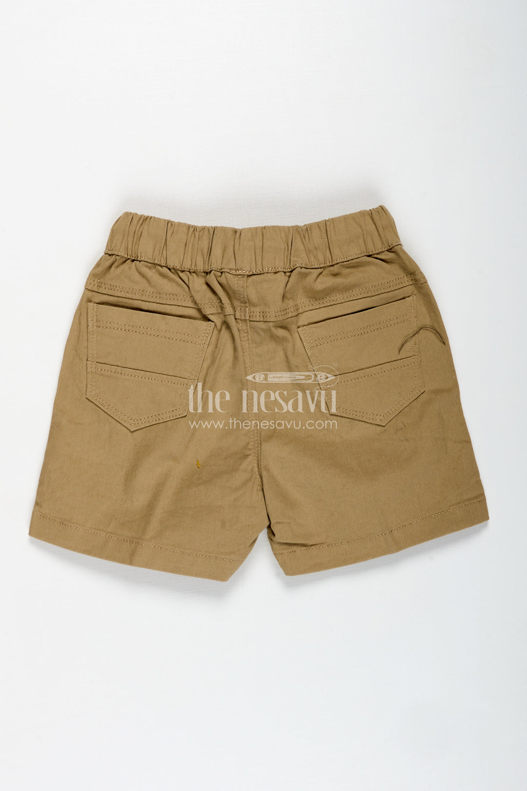Boys Olive Green Cotton Shorts with Embroidery and Front Pockets in Best Printed Shorts Style