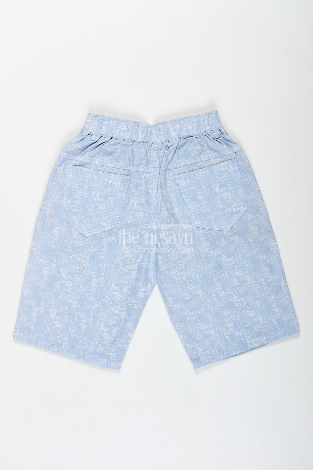 Boys Digital Printed Shorts in Blue with Soft Cotton Blend and Relaxed Fit for Everyday Comfort