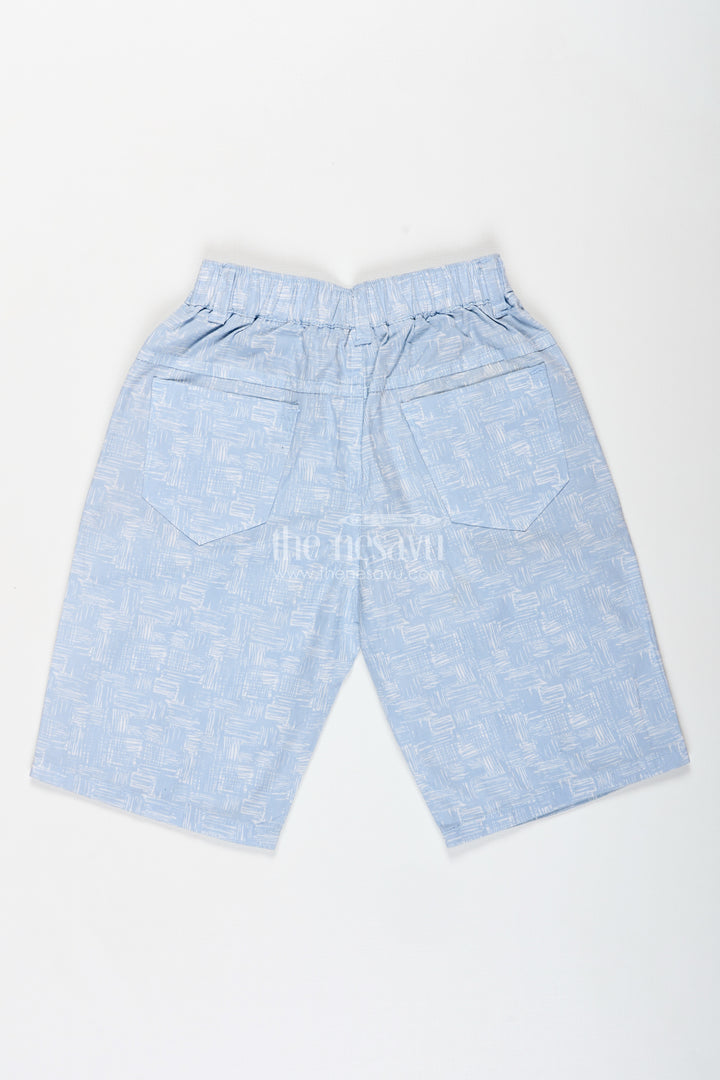 Boys Digital Printed Shorts in Blue with Soft Cotton Blend and Relaxed Fit for Everyday Comfort