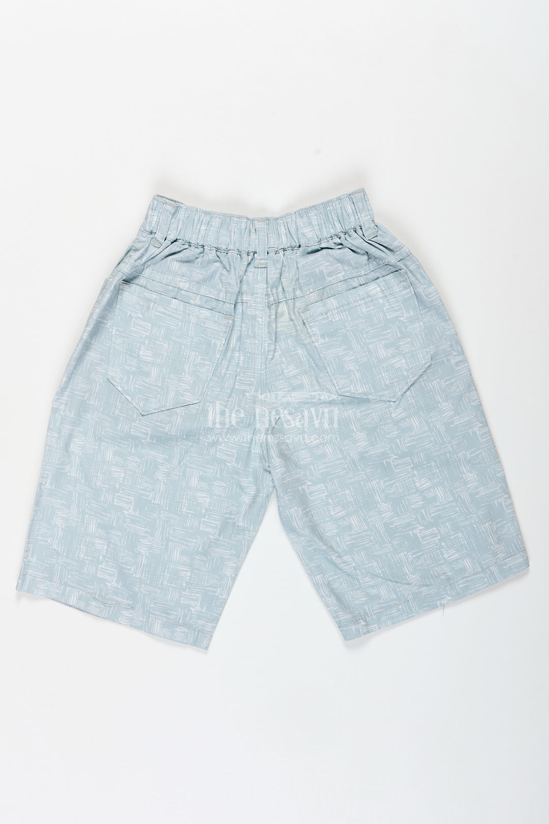 Boys Digital Printed Shorts in Light Green Cotton Blend with Comfortable Fit and Subtle Design