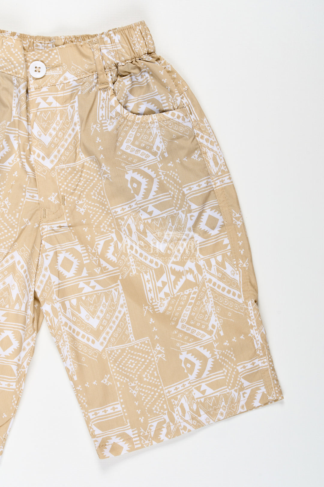 Boys Digital Printed Shorts in Yellow Cotton Blend with Lightweight Feel and Stylish Fit