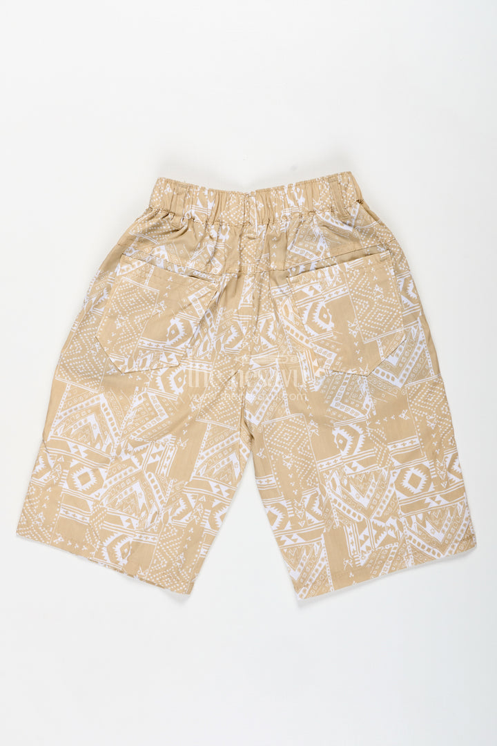 Boys Digital Printed Shorts in Yellow Cotton Blend with Lightweight Feel and Stylish Fit
