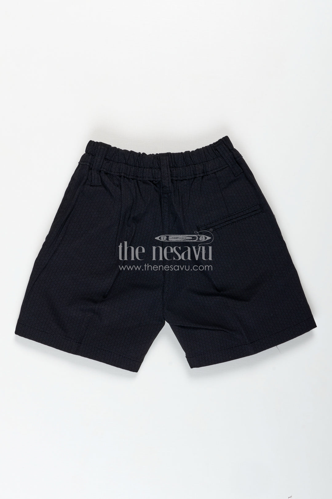 Boys Cotton Blend Black Short Shorts with Elastic Waist and Tailored Fit for Daily Comfort