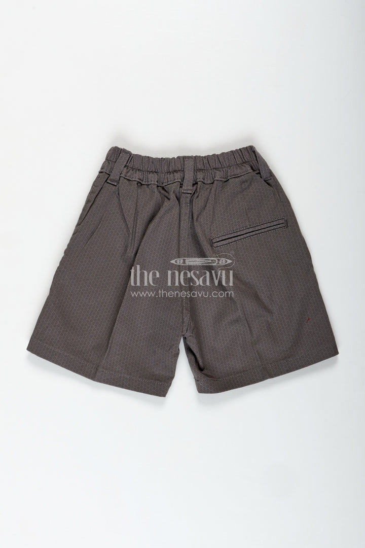 Boys Comfortable Blue Bike Shorts in Cotton Blend with Elastic Waist and Smart Side Pockets
