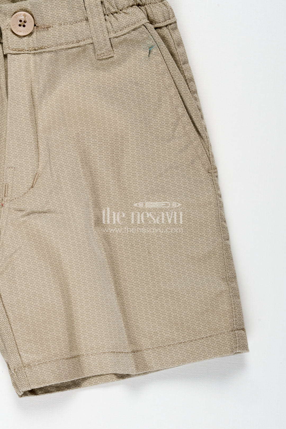 Boys Elastic Waist Shorts in Cotton Blend with Relaxed Fit and Textured Finish for Everyday Wear