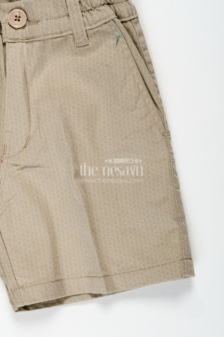 Boys Elastic Waist Shorts in Cotton Blend with Relaxed Fit and Textured Finish for Everyday Wear