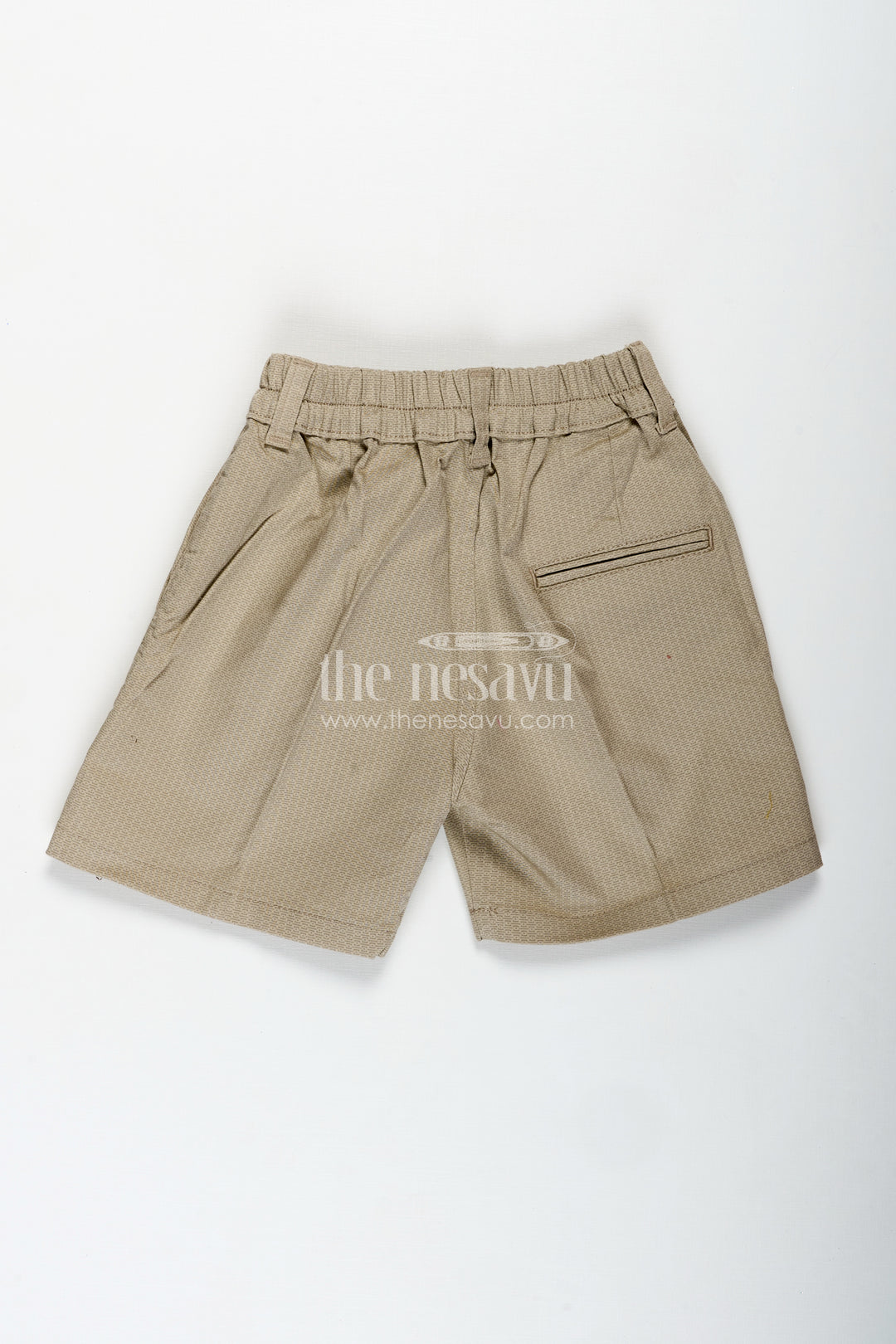 Boys Elastic Waist Shorts in Cotton Blend with Relaxed Fit and Textured Finish for Everyday Wear