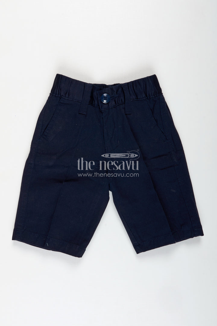 Boys Blue Shorts Outfit in Cotton Blend with Tailored Silhouette and Everyday Utility Features