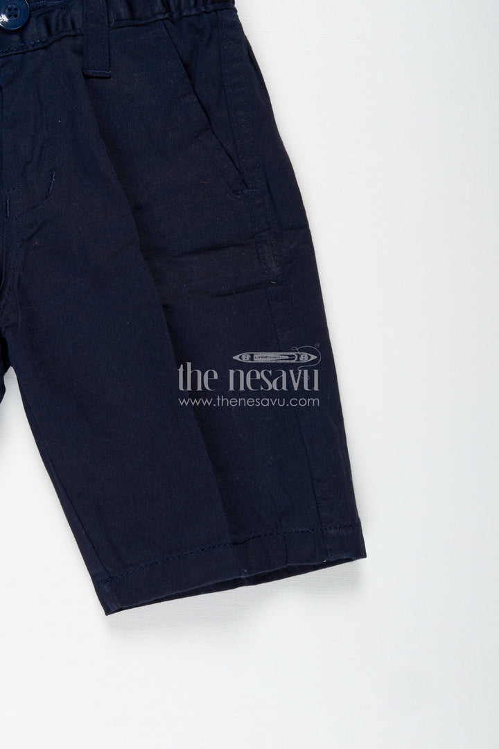 Boys Blue Shorts Outfit in Cotton Blend with Tailored Silhouette and Everyday Utility Features