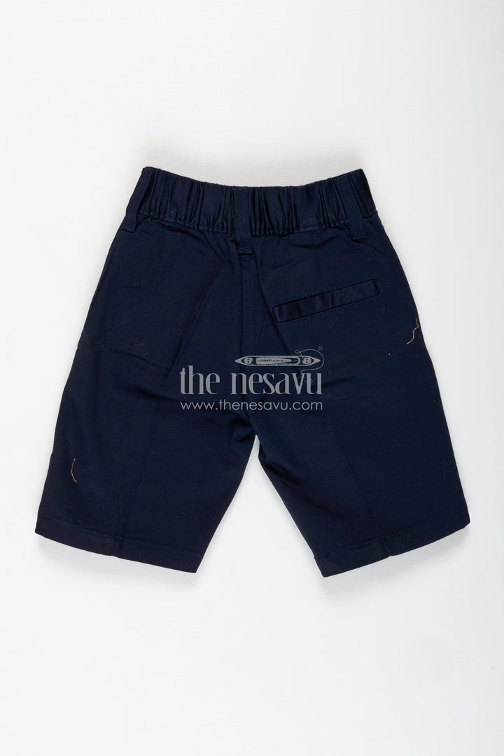 Boys Blue Shorts Outfit in Cotton Blend with Tailored Silhouette and Everyday Utility Features