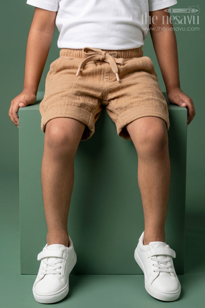 Boys Muslin Cotton Shorts for Relaxed Daily Wear and Travel