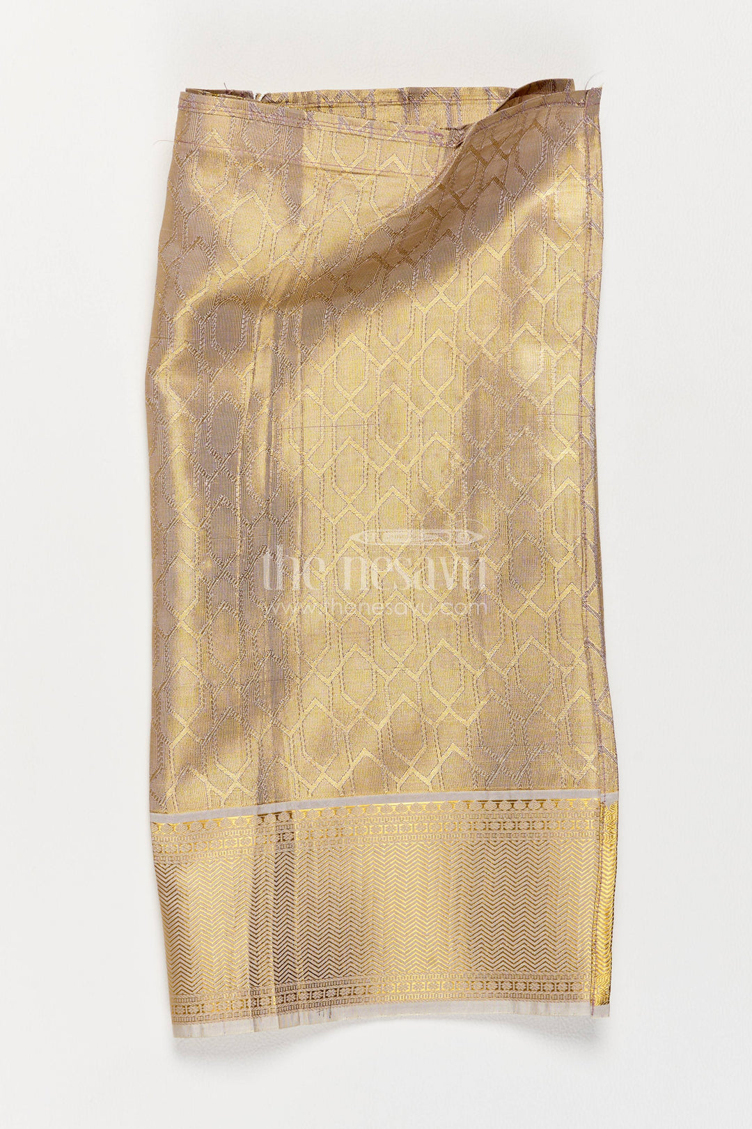 Boys Vesti in Gold with Woven Texture