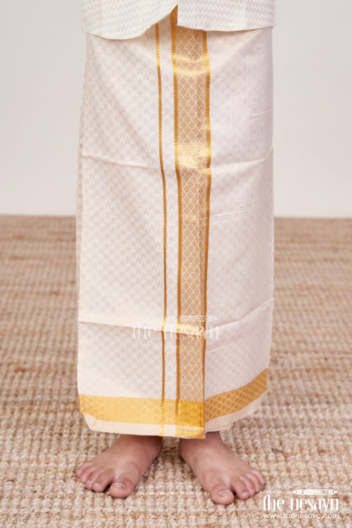 Boys Vesti with Zari Border for Traditional Functions and Ethnic Wear