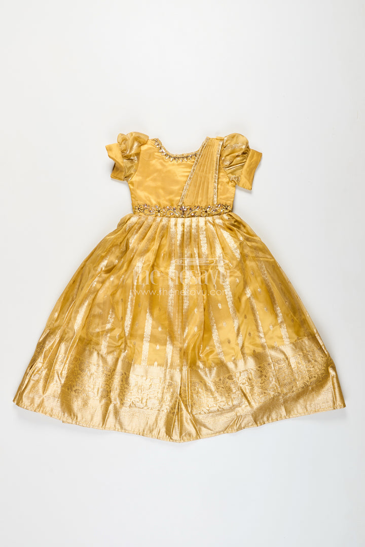 Girls silk gown for wedding and festive wear