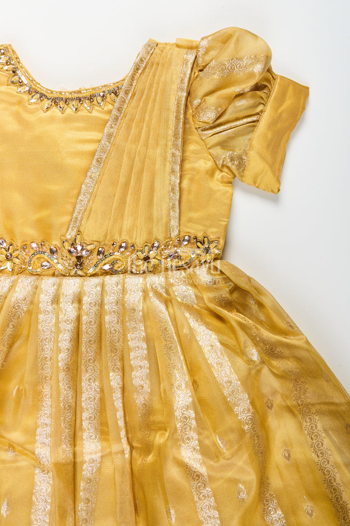 Girls silk gown for wedding and festive wear