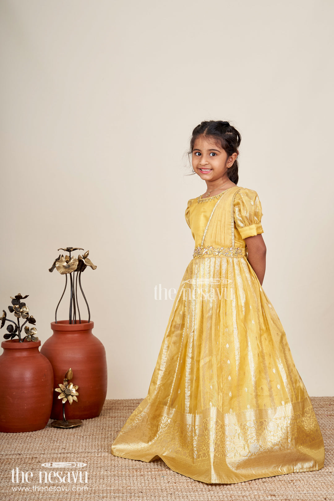 Girls silk gown for wedding and festive wear
