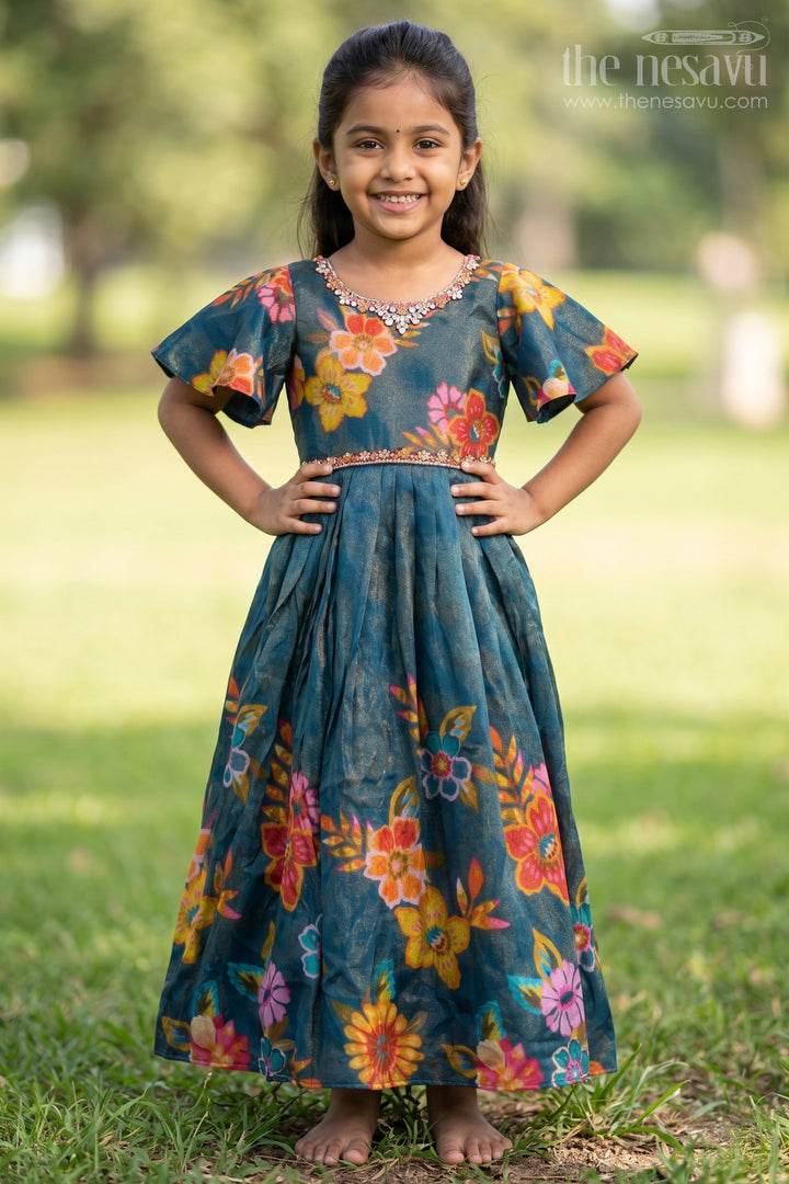 Girls Silk Gown for Weddings and Festive Family Events